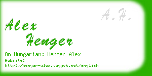 alex henger business card